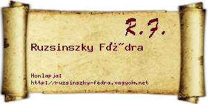 Ruzsinszky Fédra névjegykártya